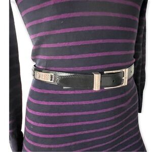 Brighton 1996 Pewter Metal Accents Belt Size S